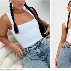 NWT Princess Polly BACK IN TIME TOP WHITE